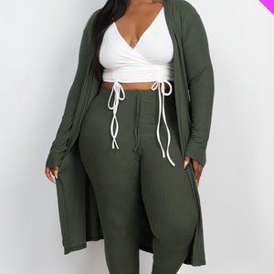 Set it Off Ribbed Cardigan and Leggings Set